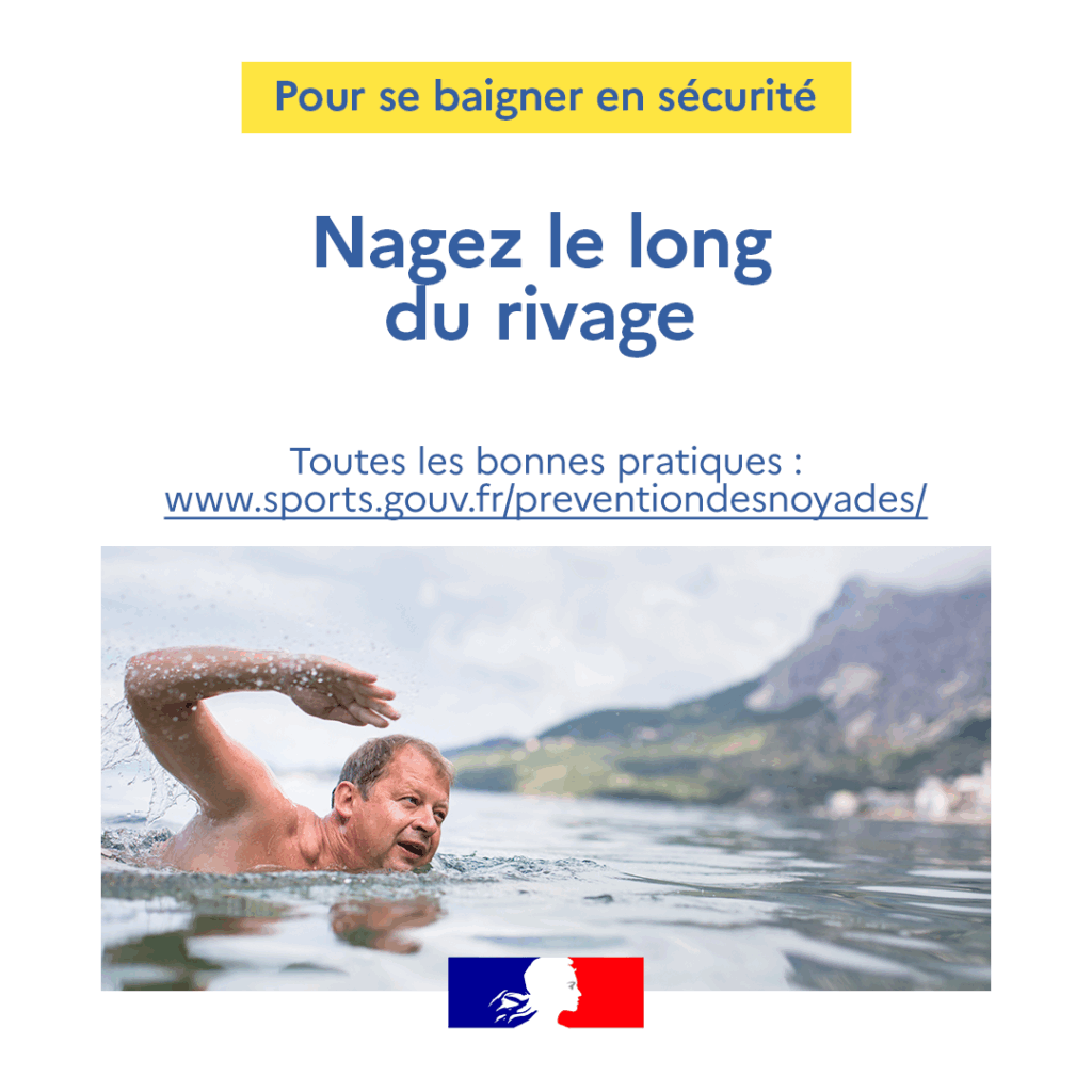 Prévention des noyades : nagez le long du rivage